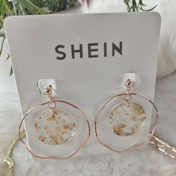 NEW Gold Hoop Drop Earrings - Picture 4 of 7